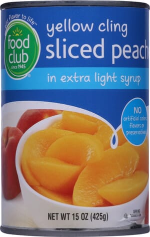 Food Club Yellow Cling Sliced Peaches in Extra Light Syrup 15 oz