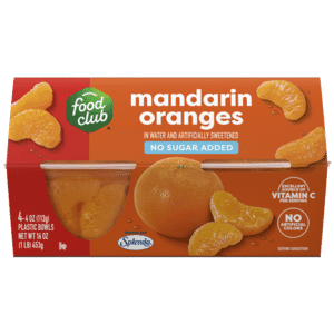 Food Club No Sugar Added Mandarin Oranges in Water 4 – 4 oz Bowls