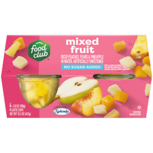 Food Club No Sugar Added Mixed Fruit 4 – 3.8 oz Cups