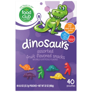 Food Club Dinosaurs Assorted Fruit Flavored Snacks 40 ea