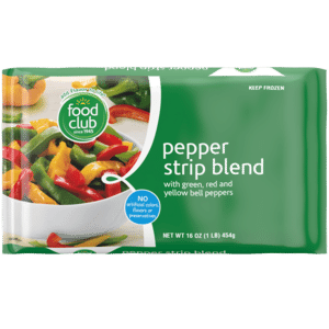 Food Club Pepper Strip Blend with Green  Red and Yellow Bell Peppers 16 oz