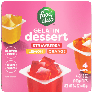 Food Club Strawberry/Lemon/Orange Gelatin Dessert 4 ea