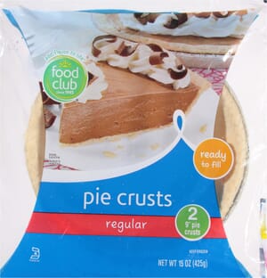 Food Club 9 Inch Regular Pie Crusts 2 ea