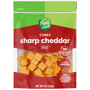 Food Club Cubes Sharp Cheddar Cheese 8 oz