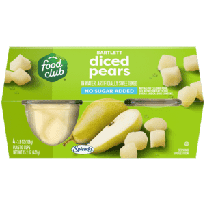Food Club No Sugar Added Bartlett Diced Pears 4 – 3.8 oz Cups