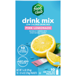 Food Club Low Calorie On-The-Go Packets Pink Lemonade Drink Mix 10 – 0.14 oz Packets
