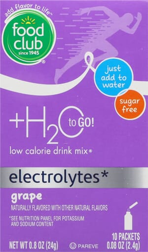 Food Club Electrolytes Low Calorie Grape Drink Mix 10 ea