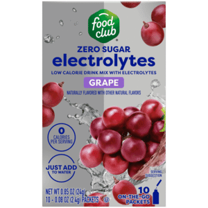 Food Club Zero Sugar Low Calorie Grape Drink Mix With Electrolytes 10 – 0.08 oz Packets