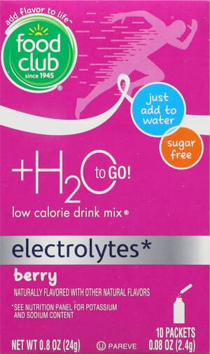 Food Club Electrolytes Low Calorie Berry Drink Mix 10 ea