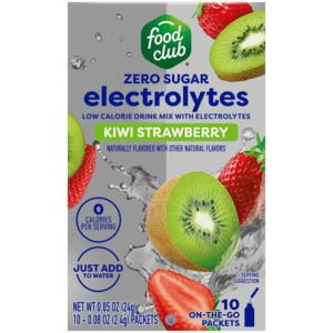 Food Club Zero Sugar Low Calorie Kiwi Strawberry Drink Mix with Electrolytes 10 – 0.08 oz Packets