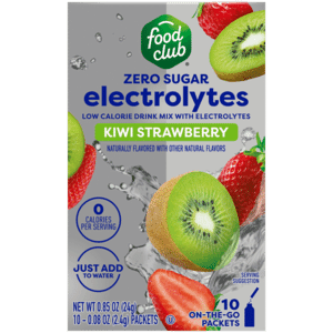 Food Club Zero Sugar Low Calorie Kiwi Strawberry Drink Mix With Electrolytes 10 – 0.08 oz Each