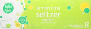 Food Club Lemon Lime Seltzer Water Can 12 ea