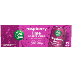 Food Club Raspberry Lime Seltzer Water 12 – 12 fl oz Cans