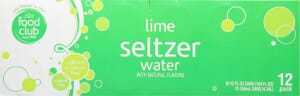 Food Club Lime Seltzer Water Can 12 ea