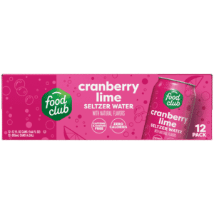 Food Club Cranberry Lime Seltzer Water 12 – 12 fl oz Cans