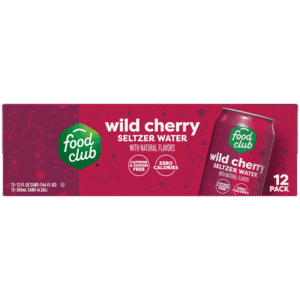 Food Club Wild Cherry Seltzer Water 12 – 12 fl oz Cans