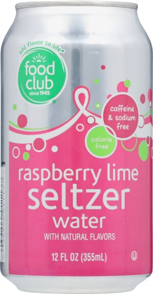 Food Club Raspberry Lime Seltzer Water 12 fl oz