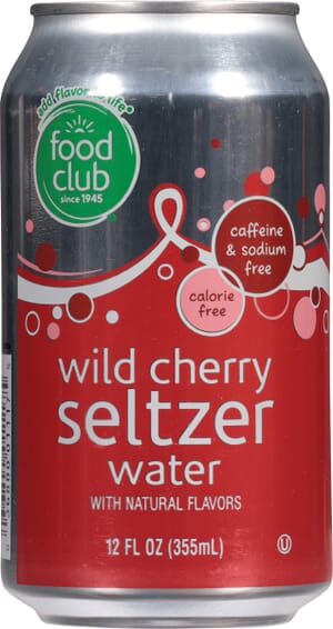 Food Club Wild Cherry Seltzer Water 12 fl oz