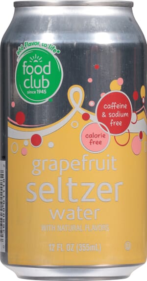 Food Club Grapefruit Seltzer Water 12 fl oz