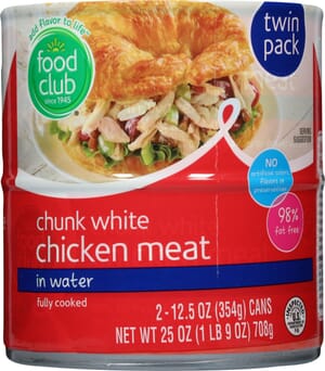 Food Club Chunk White Chicken Meat in Water Twin Pack 2 ea