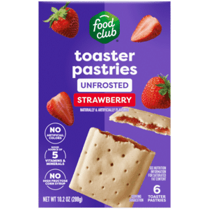 Food Club Unfrosted Strawberry Toaster Pastries 6 Each