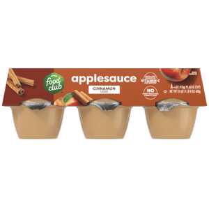 Food Club Cinnamon Flavored Applesauce 6 – 4 oz Cups