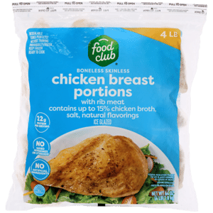 Food Club Boneless Skinless Chicken Breast Portions with Rib Meat 64 oz