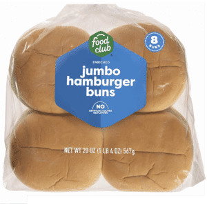 Food Club Enriched Jumbo Hamburger Buns 8 Each