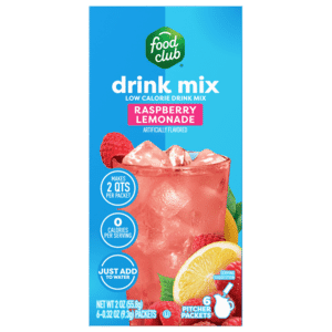 Food Club Low Calorie Raspberry Lemonade Drink Mix 6 – 0.32 oz Packets
