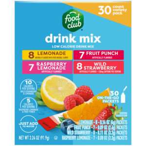 Food Club Low Calorie Assorted Drink Mix Variety Pack 30 Each
