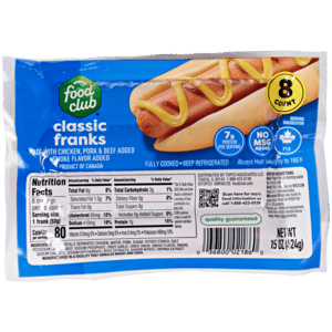 Food Club Classic Franks 8 Each