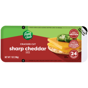 Food Club Cracker Cut Sharp Cheddar Cheese Slices 24 Each