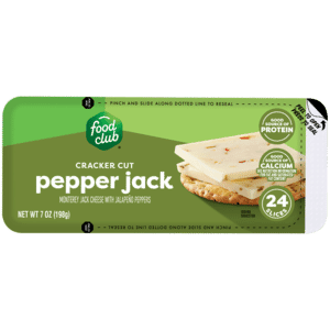 Food Club Cracker Cut Pepper Jack Cheese Slices 24 Each
