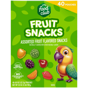 Food Club Assorted Fruit Flavored Snacks 40 – 0.8 oz Pouches