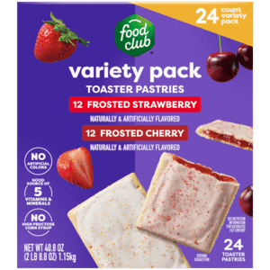 Food Club Frosted Strawberry/Frosted Cherry Toaster Pastries Variety Pack 24 Each