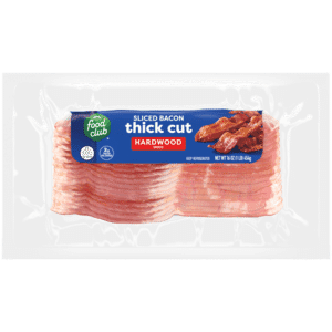 Food Club Thick Cut Hardwood Smoked Sliced Bacon 16 oz