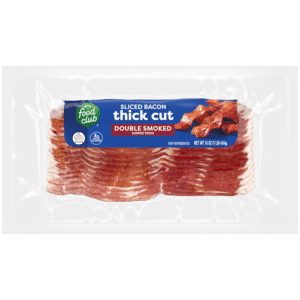 Food Club Thick Cut Double Smoked Hardwood Smoked Sliced Bacon 16 oz