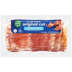 Food Club Lower Sodium Original Cut Sliced Bacon 16 oz