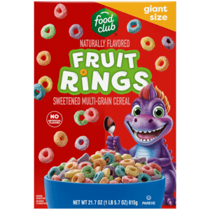 Food Club Fruit Rings Cereal Giant Size 21.7 oz