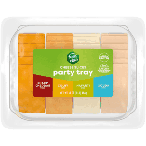 Food Club Party Tray Assorted Cheese Slices 16 oz