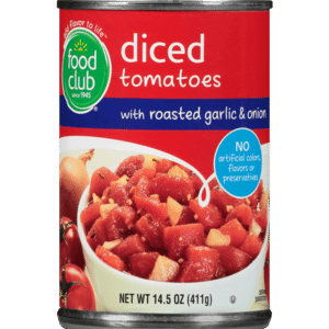 Food Club Diced with Roasted Garlic & Onion Tomatoes 14.5 oz