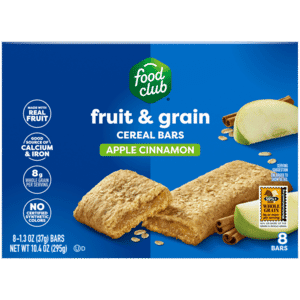 Food Club Fruit & Grain Apple Cinnamon Cereal Bars 8 – 1.3 oz Bars
