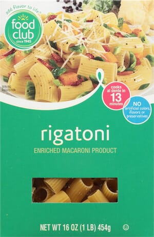 Food Club Rigatoni 16 oz