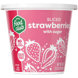 Food Club Sliced Strawberries with Sugar 24 oz