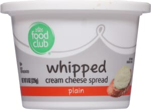 Food Club Whipped Plain Cream Cheese Spread 8 oz