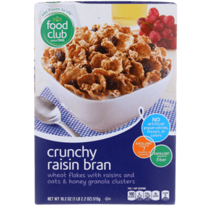 Crunchy Raisin Bran Wheat Flakes With Raisins And Oats & Honey Granola Clusters