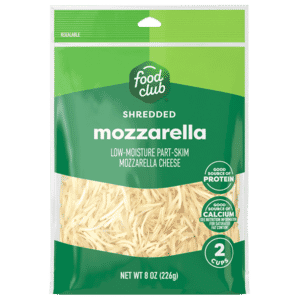 Food Club Low-Moisture Part-Skim Mozzarella Shredded Cheese 8 oz