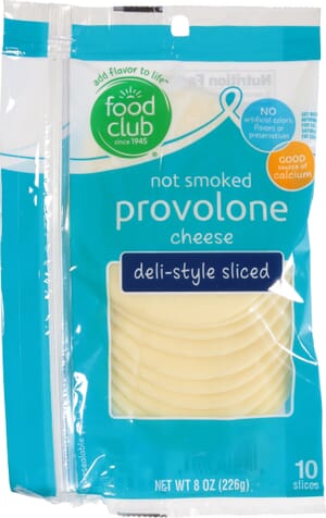 Food Club Not Smoked Deli-Style Provolone Sliced Cheese 10 ea