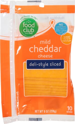 Food Club Deli-Style Mild Cheddar Sliced Cheese 10 ea