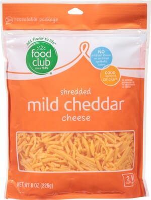 Food Club Mild Cheddar Shredded Cheese 8 oz